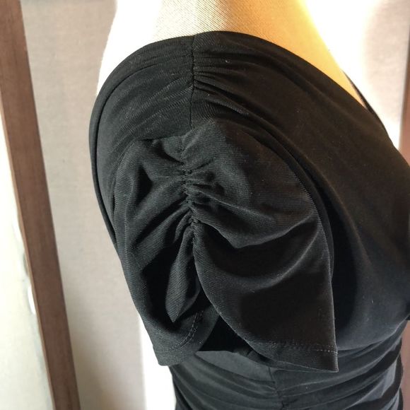 S.L. Fashions Black & Silver Evening Cocktail Party Surplice Dress 10 - Picture 4 of 16